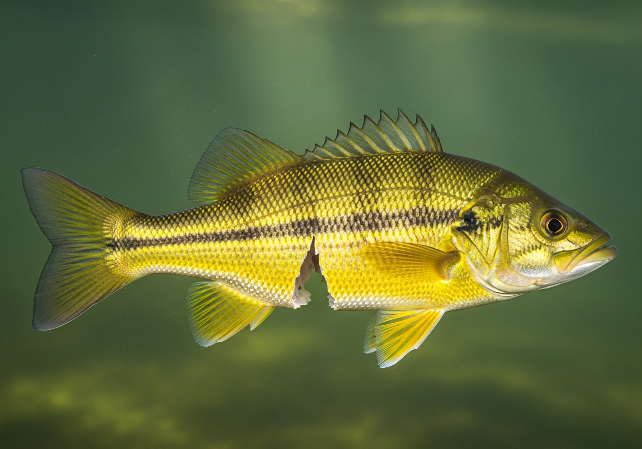 Yellow Bass (Morone mississippiensis) fish species