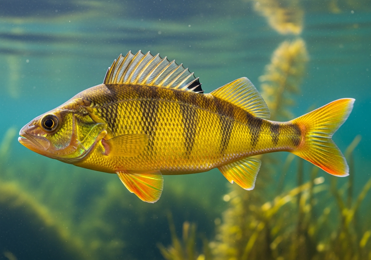 Yellow Perch (Perca flavescens) fish species